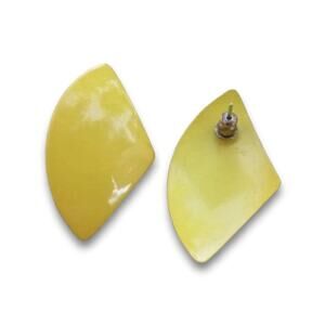 80s style yellow triangle post earrings